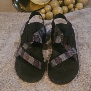 Black and Gray Chaco Strappy Sandals.